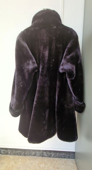 Abrigo Mujer de piel Mouton Gris Oscuro Talla M-L