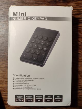 Teclado Numérico inalámbrico USB