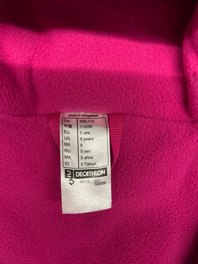 Chaqueta de nieve Wedze T5 años