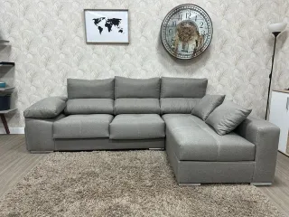 OUTLET Sofa Chaise Longue 280cm. Reclinable +2 puf