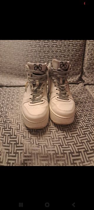 Scarpe donna 2star bianche e argento in pelle n.38