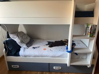 Litera infantil con cajones + somieres y colchones