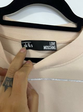 Love Moschino felpa rosa con logo