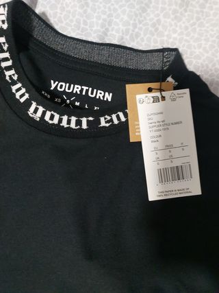 Camiseta YOURTURN Negra Talla S