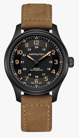 Hamilton Khaki Field Titanium Negro Marrón