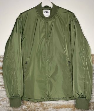 Chaqueta Bomber Verde Zara Talla M