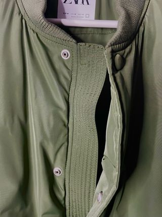Chaqueta Bomber Verde Zara Talla M