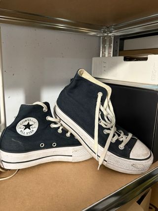 Converse Negras Altas Talla 38