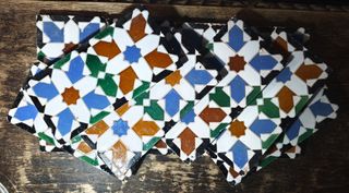 PAREJA AZULEJOS ANTIGUOS MENSAQUE SEVILLA TRIANA 