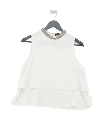 Blusa Zara Blanca con Pedrería