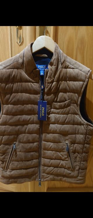 Chaleco Polo Ralph Lauren Cuero Marrón Talla M
