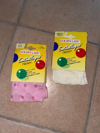 Set 2 collant bimba Golden Lady 10-13 anni