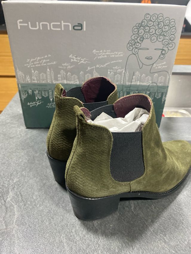 Botines Funchal verde ante
