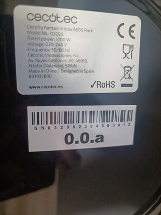 FREIDORA DE AIRE CECOTEC Fantastik Inox 6500