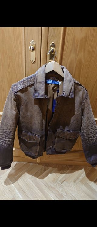 Chaqueta Cuero Ralph Lauren Talla M Marrón