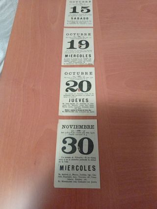 Calendario de sobremesa antiguo Octubre 1932