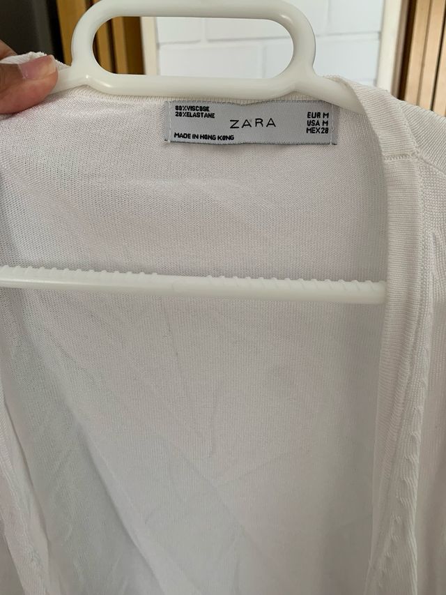 Cardigan Zara Blanco Talla M