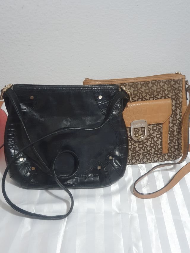 Lote 2 Bolsos DKNY Beige y Negro