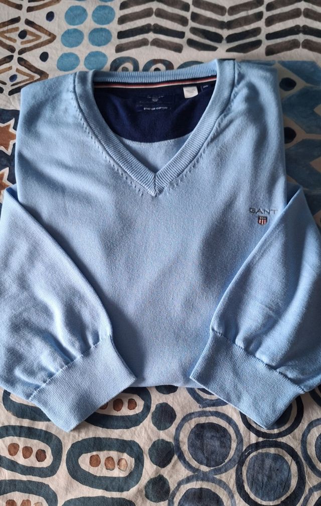 Jersey pico GANT azul celeste hombre