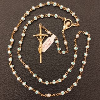 Rosario placcato oro 18kt con grani vetro Murano
