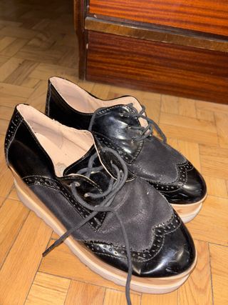 Zapatos de plataforma negros mujer