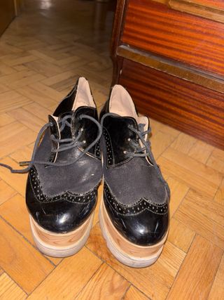 Zapatos de plataforma negros mujer