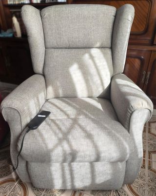 Sillón relax reclinable gris tela