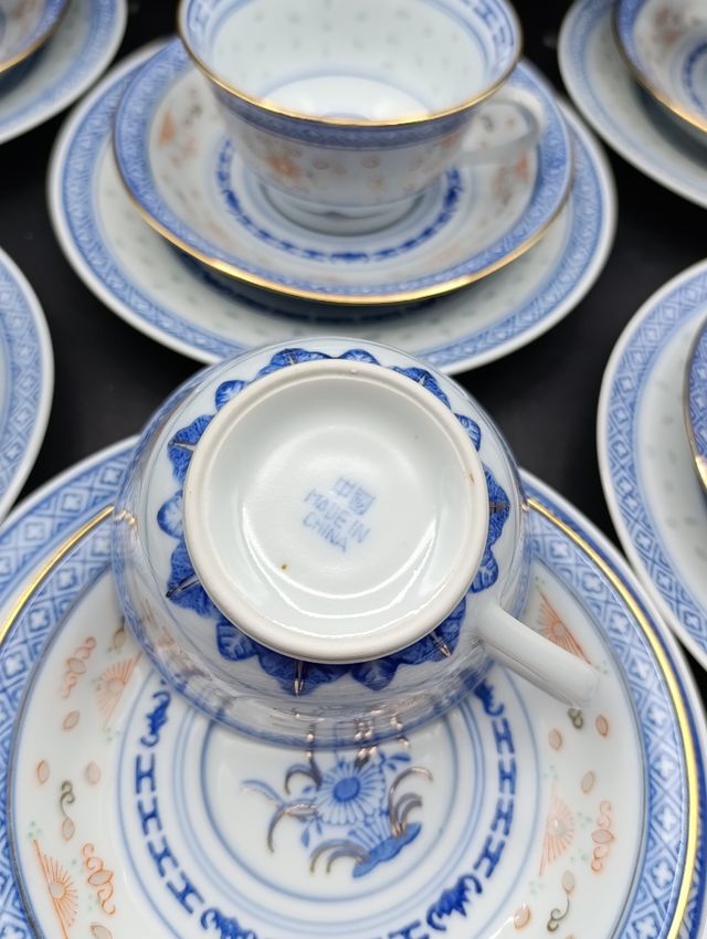 Juego de té porcelana china Granos de Arroz