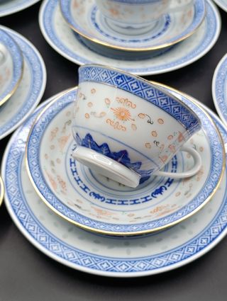 Juego de té porcelana china Granos de Arroz