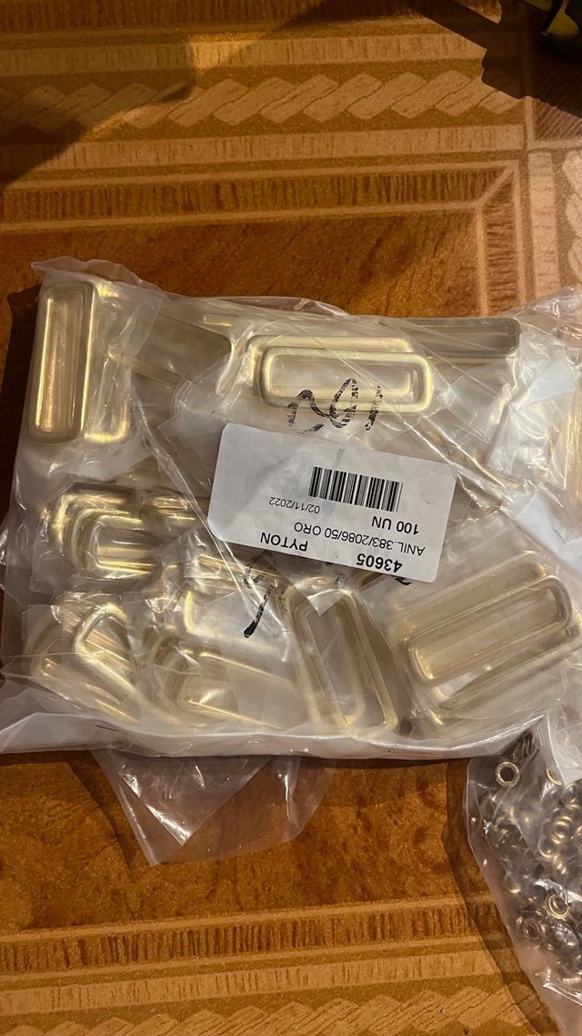 anillas, mosquetones Y accesorios oro pa bolsos