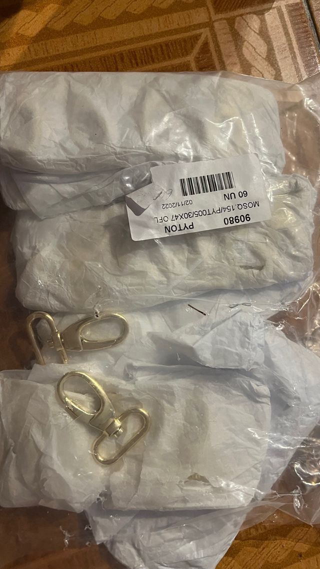 anillas, mosquetones Y accesorios oro pa bolsos