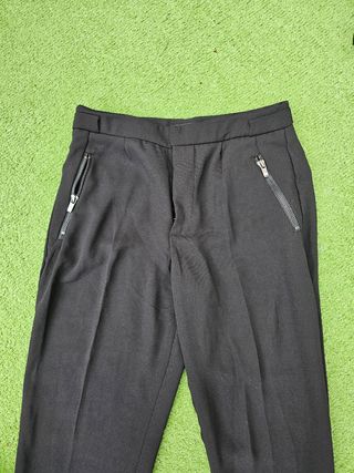 Pantalones negros mujer con cremallera