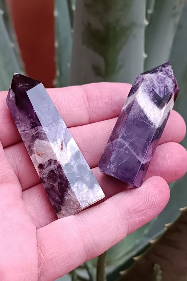 2 Obeliscos Amatista Natural Punta Curación