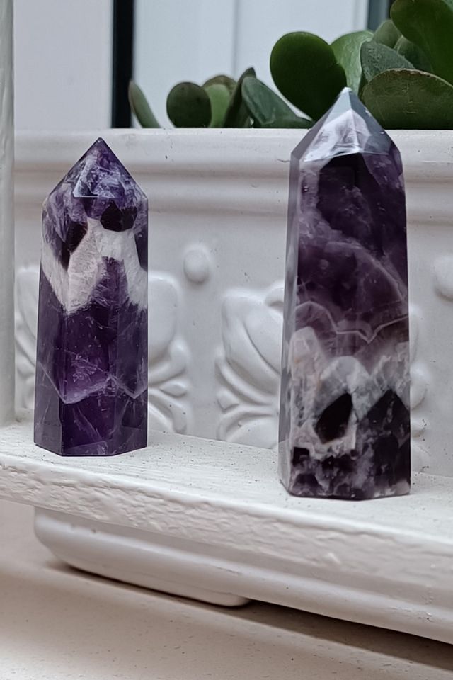 2 Obeliscos Amatista Natural Punta Curación