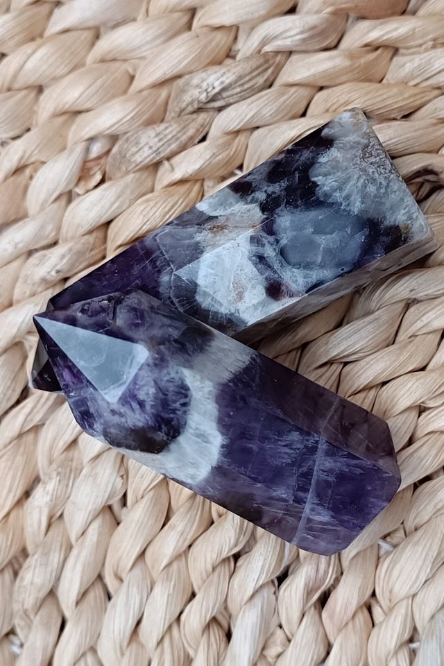 2 Obeliscos Amatista Natural Punta Curación