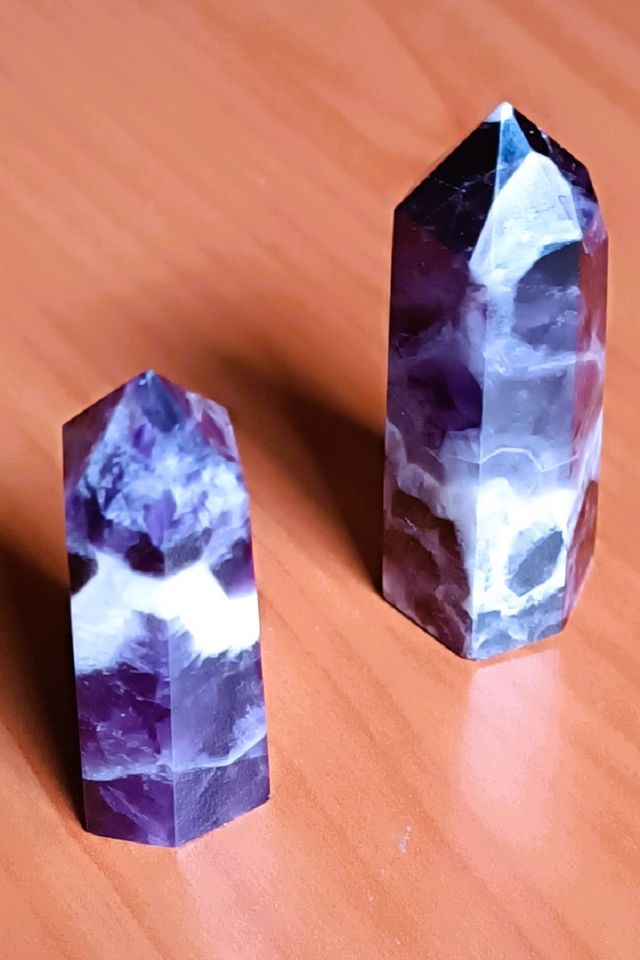 2 Obeliscos Amatista Natural Punta Curación