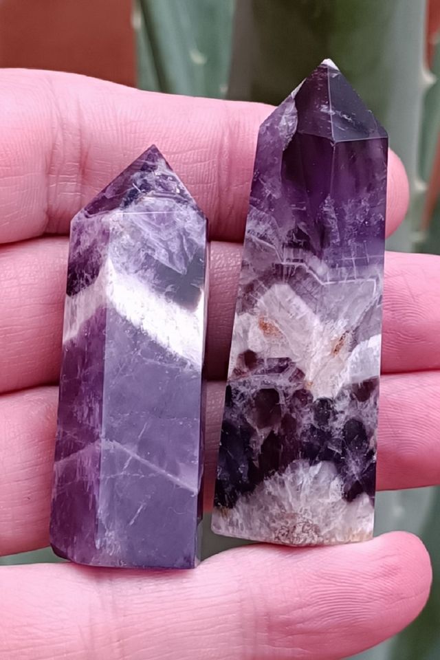 2 Obeliscos Amatista Natural Punta Curación