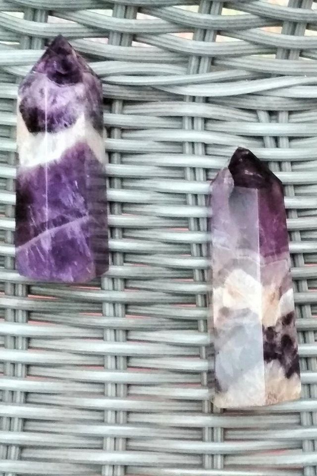 2 Obeliscos Amatista Natural Punta Curación