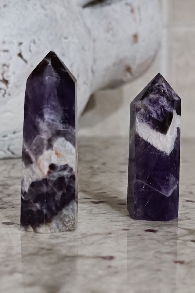 2 Obeliscos Amatista Natural Punta Curación