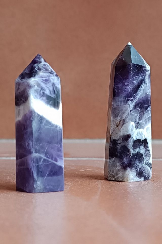 2 Obeliscos Amatista Natural Punta Curación