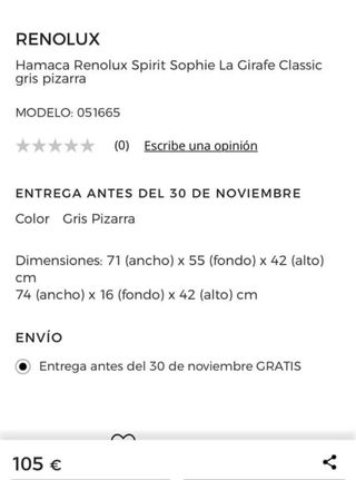 Hamaca bebé Sophie la jirafa
