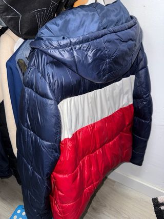 Chaqueta Zara Bomber Hombre Azul Roja