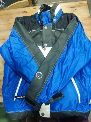 Chaqueta de esquí azul y negra anzibesson
