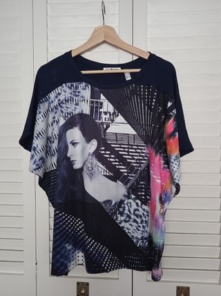 Camiseta Punto Roma Talla L Estampado Mujer