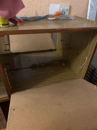 Mueble bar vitrina madera y cristal