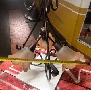 Lámpara de techo de cristal y metal