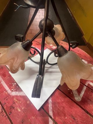 Lámpara de techo de cristal y metal