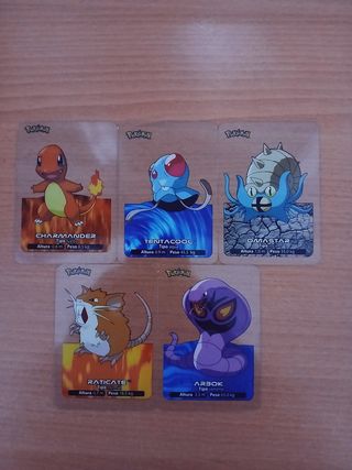 Cartas Pokémon Charmander, Tentacool, Omastar, Rat