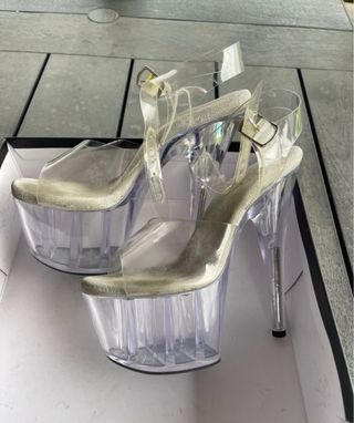 Zapatos Pole Dance Talla 36 Plataforma Transparent