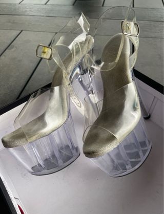 Zapatos Pole Dance Talla 36 Plataforma Transparent